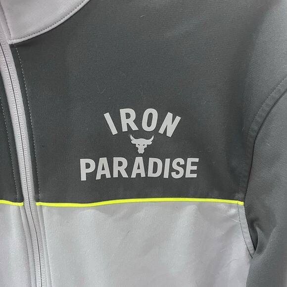 Under Armour Project Rock Iton Paradise Full Zip Track Jacket ~ Gray Men’s MD - Picture 3 of 6